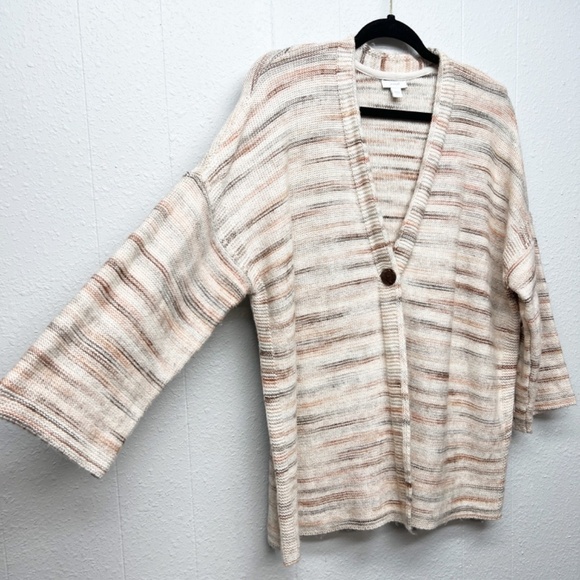 PureJill Marled Chunky Knit Cardigan Womens Large Casual Workwear Cozy Warm Soft - Picture 5 of 11